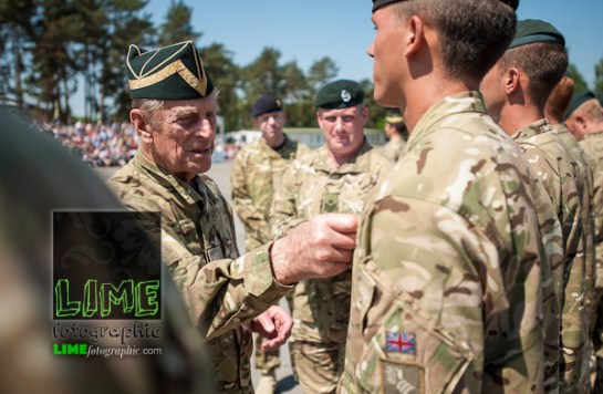 Queens Royal Hussars (QRH) return home and welcomed by Prince Phillip.