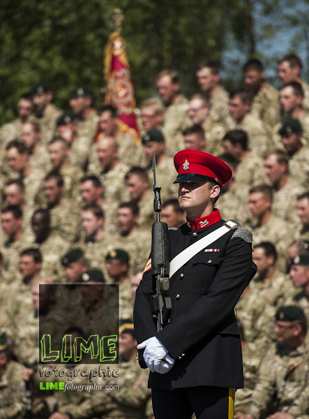 Queens Royal Hussars (QRH) return home and welcomed by Prince Phillip.