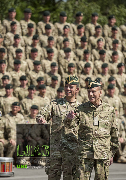 Queens Royal Hussars (QRH) return home and welcomed by Prince Phillip.