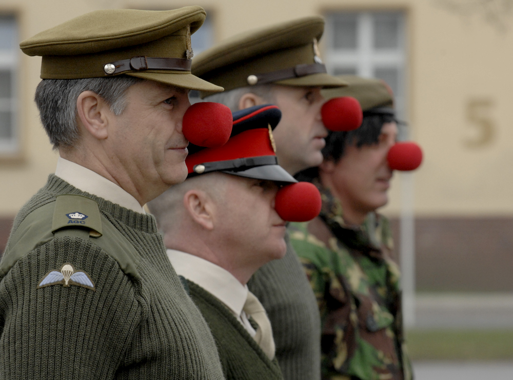 Comic relief hits the parade square